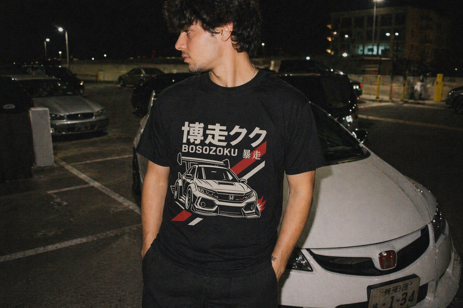 Bosozoku Type R Tee — film-camera lifestyle shot — Hachiroku Apparel