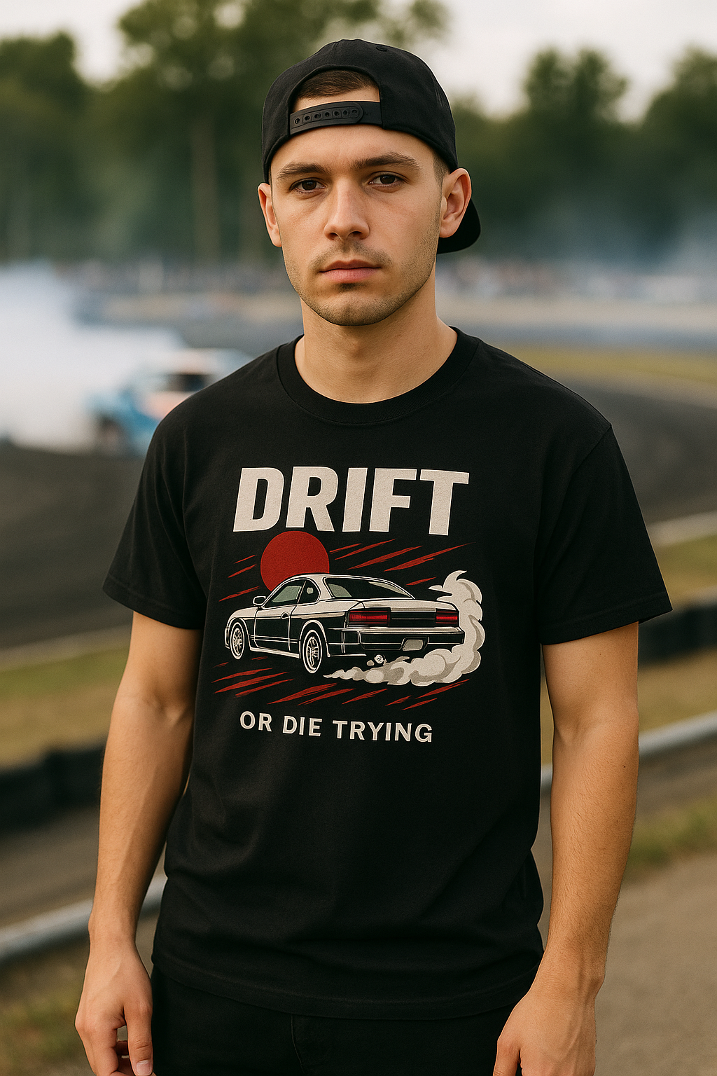 drift-or-die-trying-tee lifestyle hero accurate still