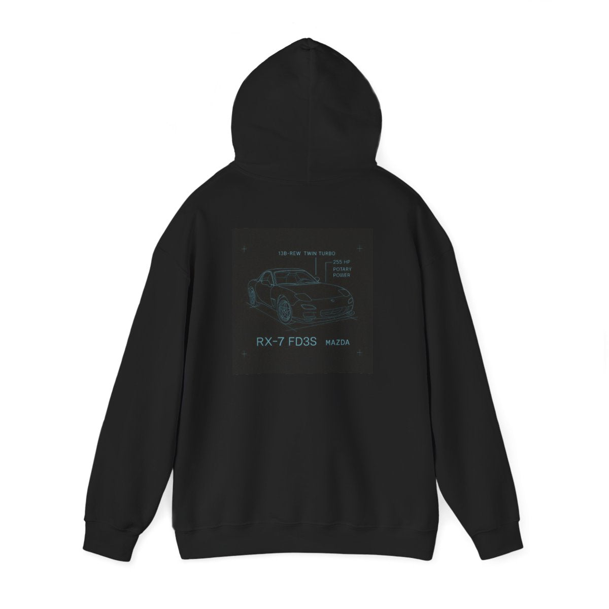 RX-7 FD3S Blueprint Hoodie — view 4 of 5 — Hachiroku Apparel