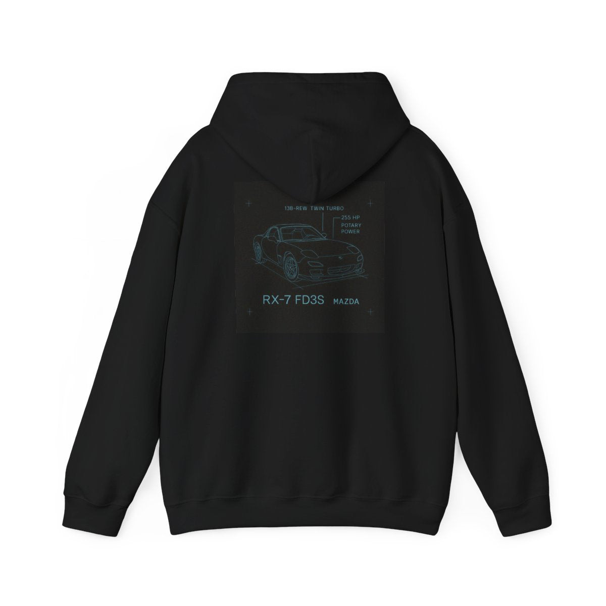 RX-7 FD3S Blueprint Hoodie — view 3 of 5 — Hachiroku Apparel